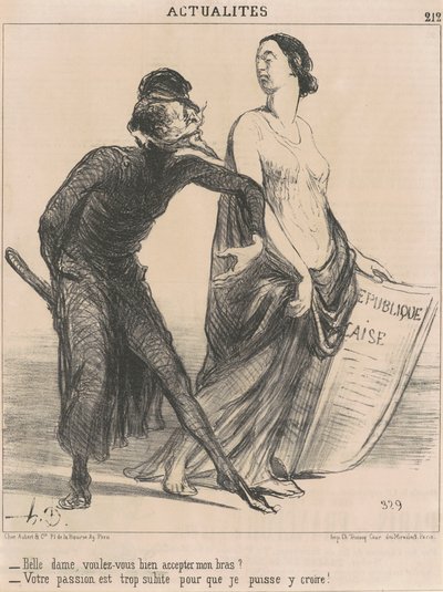 Mooie dame, wilt u ... mijn arm accepteren? door Honoré Daumier