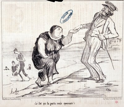Cartoon over toeristen op vakantie. Serie 