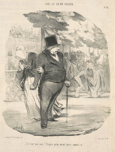 Zo zou men niet gedanst hebben onder het keizerrijk! ... door Honoré Daumier