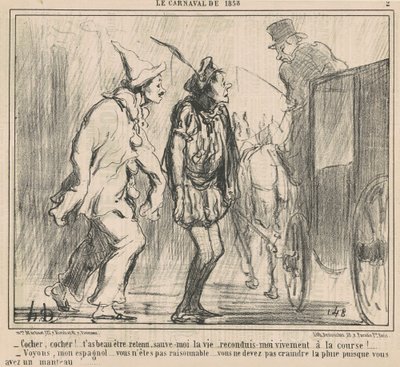 Koetsier, Koetsier! ... door Honoré Daumier