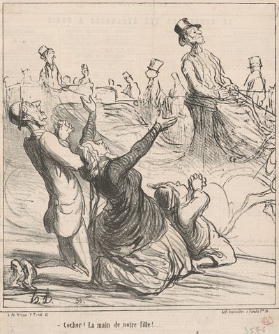 Koetsier! De hand van onze dochter! door Honoré Daumier