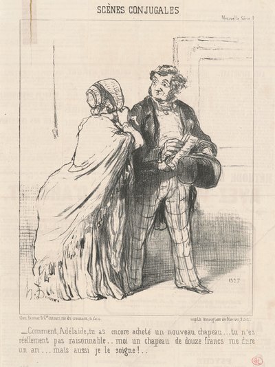 Hoe... je hebt weer een... hoed gekocht... door Honoré Daumier