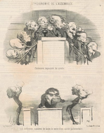 Indrukwekkende ceremonie van de stemming door Honoré Daumier