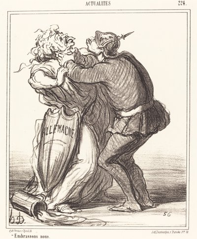 Laten We Kussen door Honoré Daumier