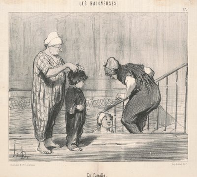 In Familiekring door Honoré Daumier