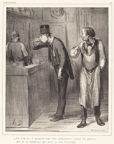 Daar is er een, hij zou wel eens ongelukkig kunnen zijn... door Honoré Daumier