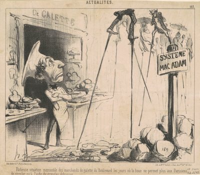 Ongelukkige situatie van de wafelverkopers door Honoré Daumier