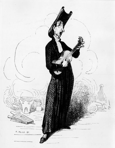 Humoristische tekening van Mathieu Joseph Bonaventure Orfila (1787-1853) (gravure) door Honoré Daumier