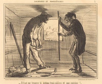 Il faut me trouver... trois pièces... door Honoré Daumier