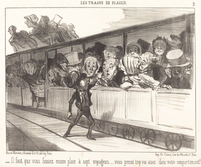 Je moet nog plaats maken... door Honoré Daumier