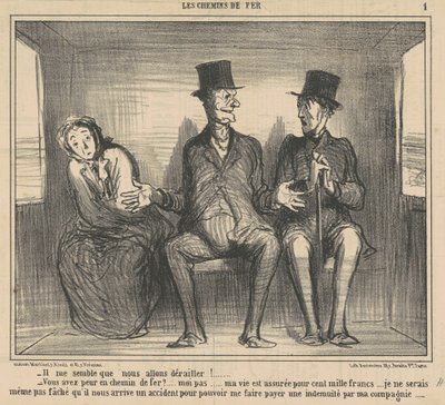 Het lijkt me dat we gaan ontsporen ... door Honoré Daumier