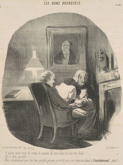 Het lijkt erop dat de zeeslang weer is gezien ... door Honoré Daumier