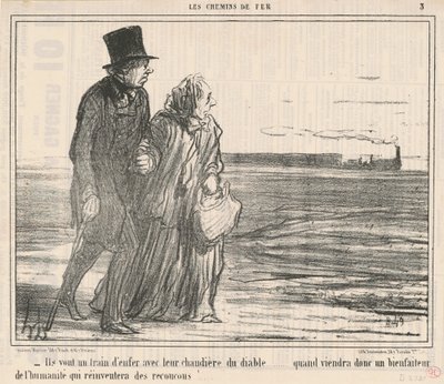 Ze gaan als een razende ... door Honoré Daumier