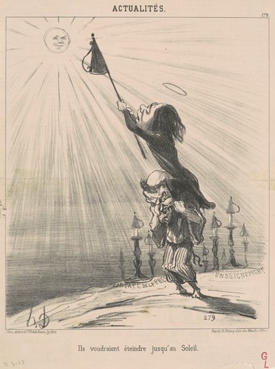 Ze willen zelfs de zon doven door Honoré Daumier