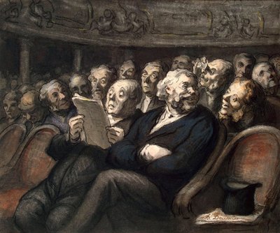 Pauze in de Comédie-Française, 1858 door Honoré Daumier