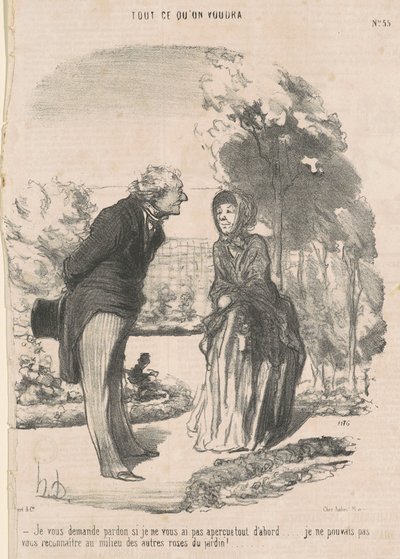Ik vraag u om vergeving als ik u niet heb opgemerkt... door Honoré Daumier