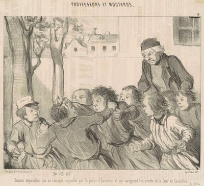 Onvoorzichtige jongeren die zich laten meeslepen... door Honoré Daumier