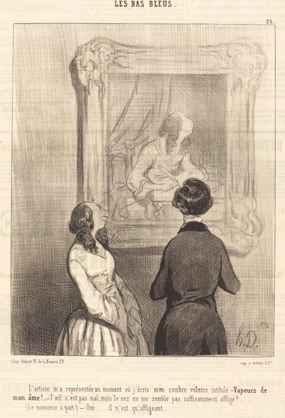De kunstenaar heeft mij afgebeeld op het moment dat ik schrijf door Honoré Daumier