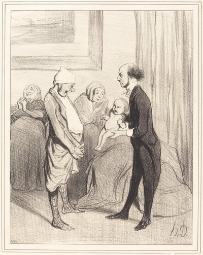 De intrede in het leven door Honoré Daumier
