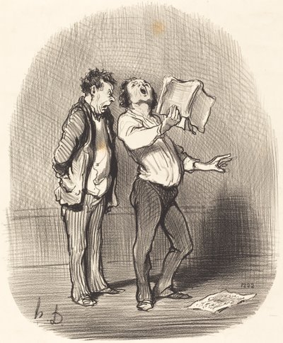 Het Ongemak van een Muzikale Vriend door Honoré Daumier