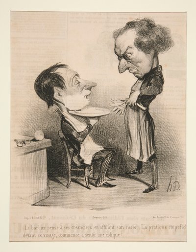 De barbier denkt aan zijn schuldeisers door Honoré Daumier