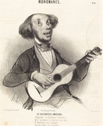 De Amateur-Gitarist door Honoré Daumier