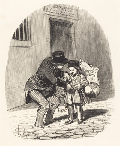 De dag van vertrek door Honoré Daumier