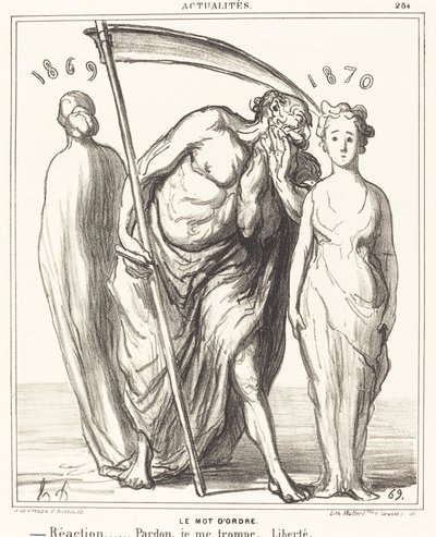 Het wachtwoord: Reactie... Pardon... Vrijheid door Honoré Daumier