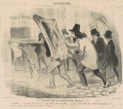 De Laatste Dag van de Ontvangst van de Schilderijen. Saperlotte... We Zijn Al Aangekomen en Mijn Schilderij is Nog Niet Klaar! door Honoré Daumier