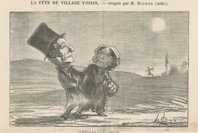 De terugkeer is vaak moeilijk door Honoré Daumier