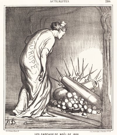 De Kerstcadeaus van 1868 door Honoré Daumier