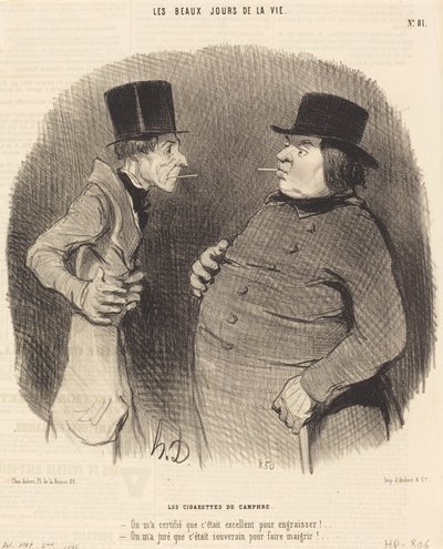 De Kamfer Sigaretten door Honoré Daumier