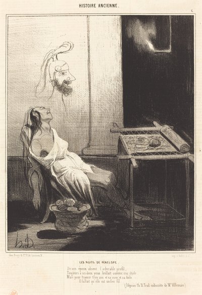 De nachten van Penelope door Honoré Daumier