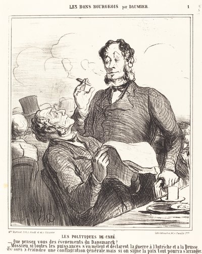 De Politiek van Koffie door Honoré Daumier