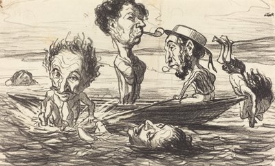 De Tritons van de Seine door Honoré Daumier