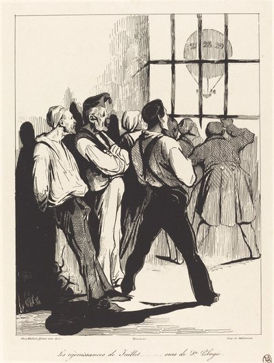 De vreugde van juli... gezien vanuit Ste. Pélagie door Honoré Daumier