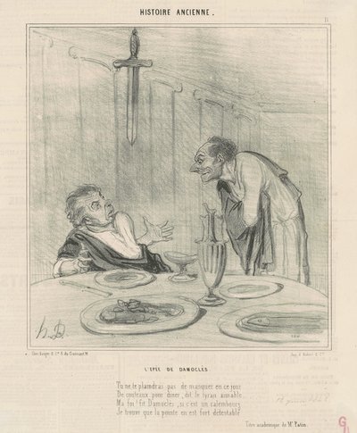 Het zwaard van Damocles door Honoré Daumier