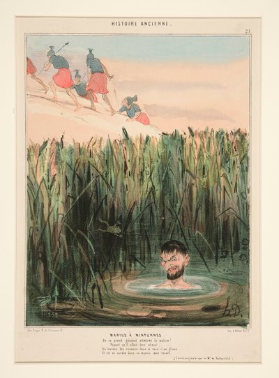 Marius bij Minturnes. Bewonder de sluwheid van deze grote generaal door Honoré Daumier