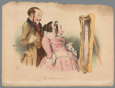 Model van de schilder levert kritiek op haar portret door Honoré Daumier