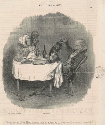 Meneer heeft zijn beest, mevrouw haar dier... door Honoré Daumier