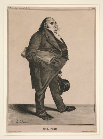 Mr. Barthe, pl. 294 uit de serie Célébrité de la Caricature (Caricatuur) door Honoré Daumier