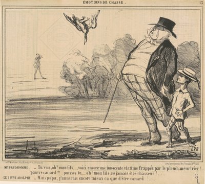 Mr Prudhomme. Zie je, Oh! Mijn zoon ... door Honoré Daumier