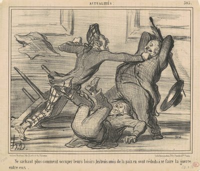 Niet meer wetend hoe hun vrije tijd te gebruiken... door Honoré Daumier