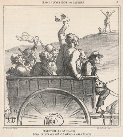 Opening van de jacht door Honoré Daumier