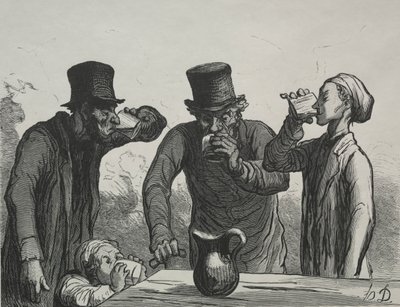 Physiologie du buveur: Les quatre âges door Honoré Daumier