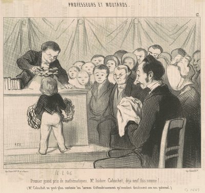 Eerste Grote Prijs voor Wiskunde, M. Cabuchet door Honoré Daumier