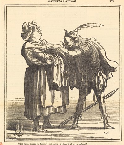 Pas op, mevrouw de meerderheid! door Honoré Daumier