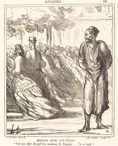 Intieme Reflectie van een Kruidenier door Honoré Daumier