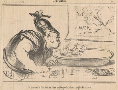 Se passant la fantaisie de faire naufrager ... door Honoré Daumier