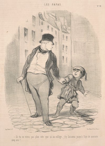 Als je niet meer naar school komt ... door Honoré Daumier